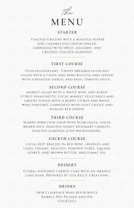 White Black Gold Minimal Classy Wedding Menu