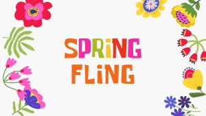 Colorful Modern Bold Flowers Illustration Spring Picnic Flyer Website 300x169